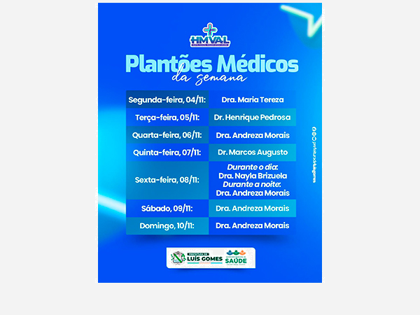 Cronograma de Plantões Médicos do HMVAL